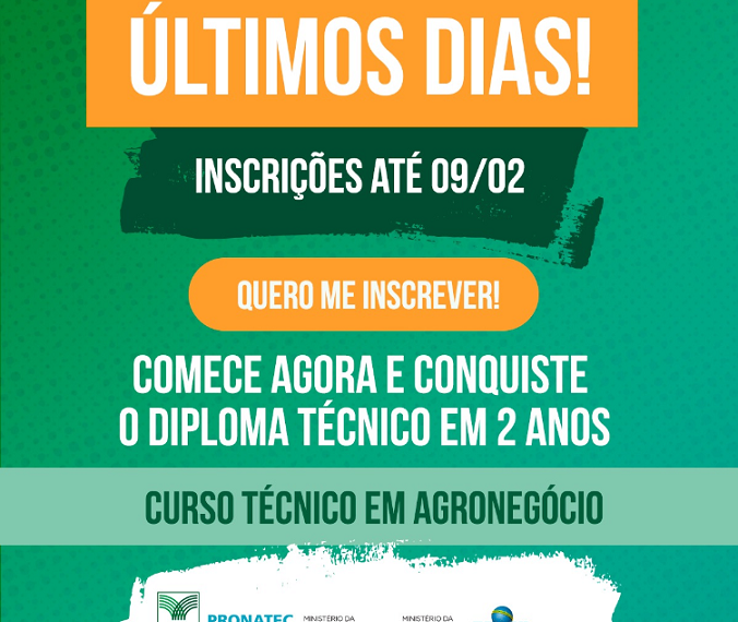 Última semana para inscrição no processo seletivo do curso gratuito de Técnico em Agronegócio do SENAR