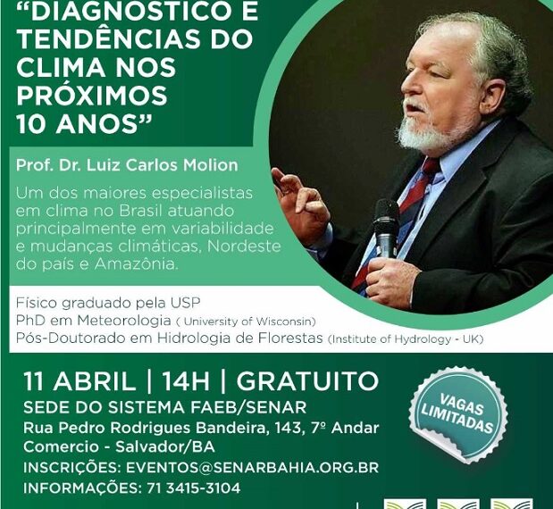 Maior especialista em clima do Brasil faz palestra gratuita em Salvador