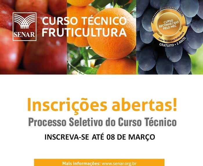 Inscrições abertas para Curso gratuito de Técnico em Fruticultura na Bahia