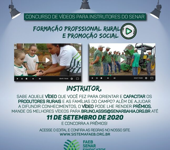 Senar lança Prêmio de Vídeos Educativos para Instrutores de FPR E PS