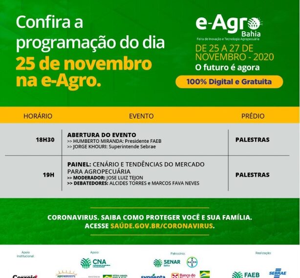 Divulgada programação completa da e-Agro Digital 2020