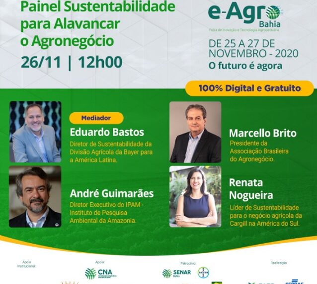 Painel Sustentabilidade para Alavancar o Agronegócio será uma das atrações do e-Agro 2020