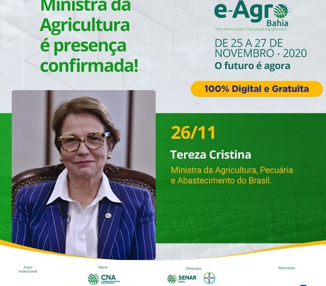 Ministra da Agricultura é presença confirmada na e-Agro Digital 2020