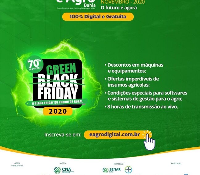 Green Friday trará oportunidades para produtores rurais na e-Agro Digital 2020
