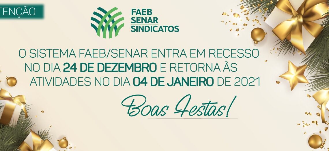 RECESSO 24/12/20 a 03/01/2021