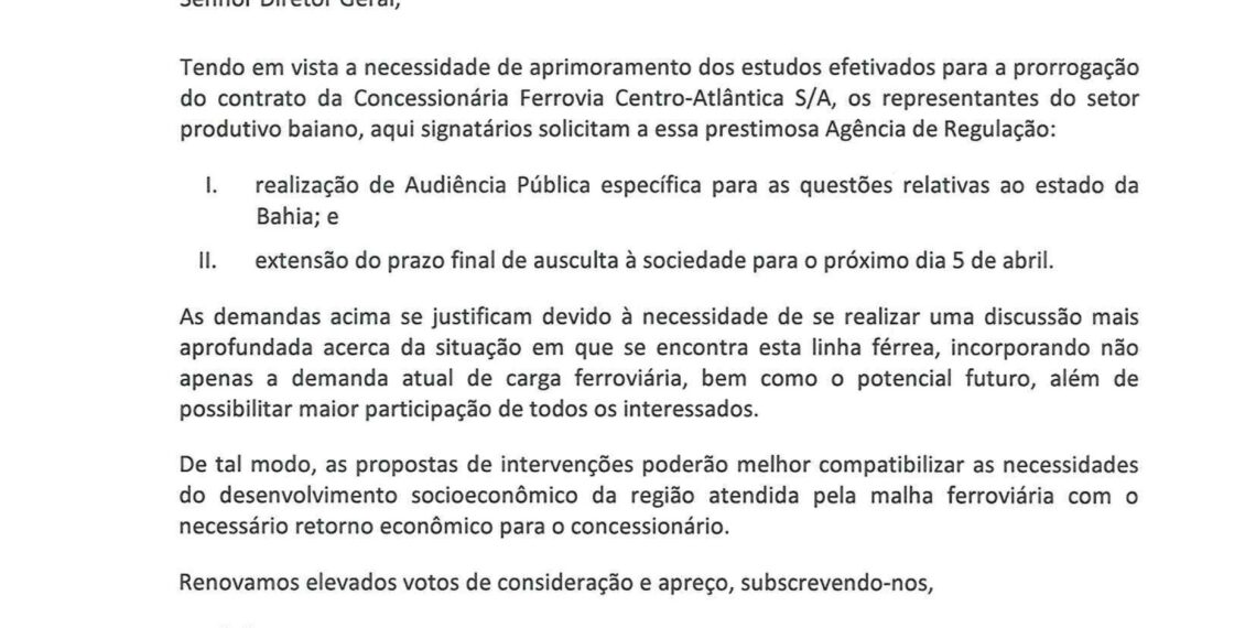 FAEB, FIEB e FECOMÉRCIO enviaram oficio conjunto para a Diretoria Geral da Agência Nacional de Transportes Terrestres.