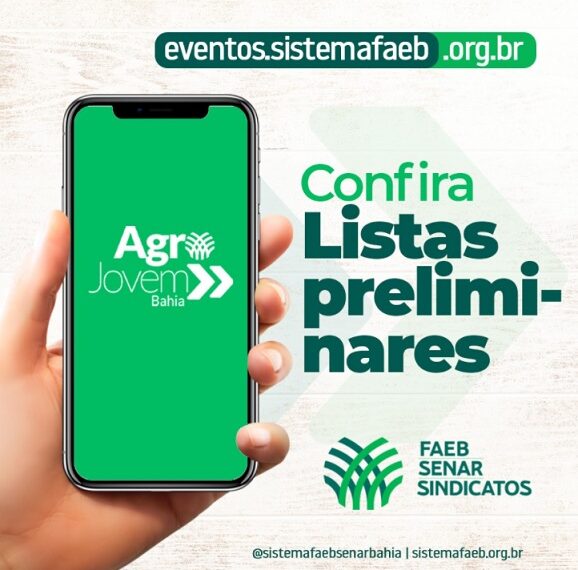 Sistema FAEB/SENAR divulga lista preliminar dos aprovados no Programa Agro Jovem Bahia nos municípios de Piritiba e Camacan