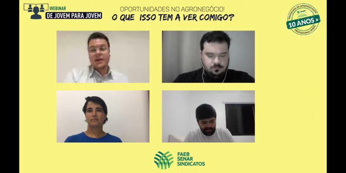 Senar Bahia promove evento on-line sobre oportunidades para jovens no Agro