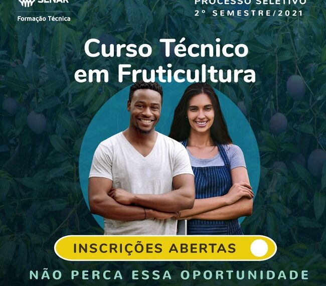 Senar abre inscrições gratuitas na Bahia para os cursos técnicos em agronegócio e fruticultura