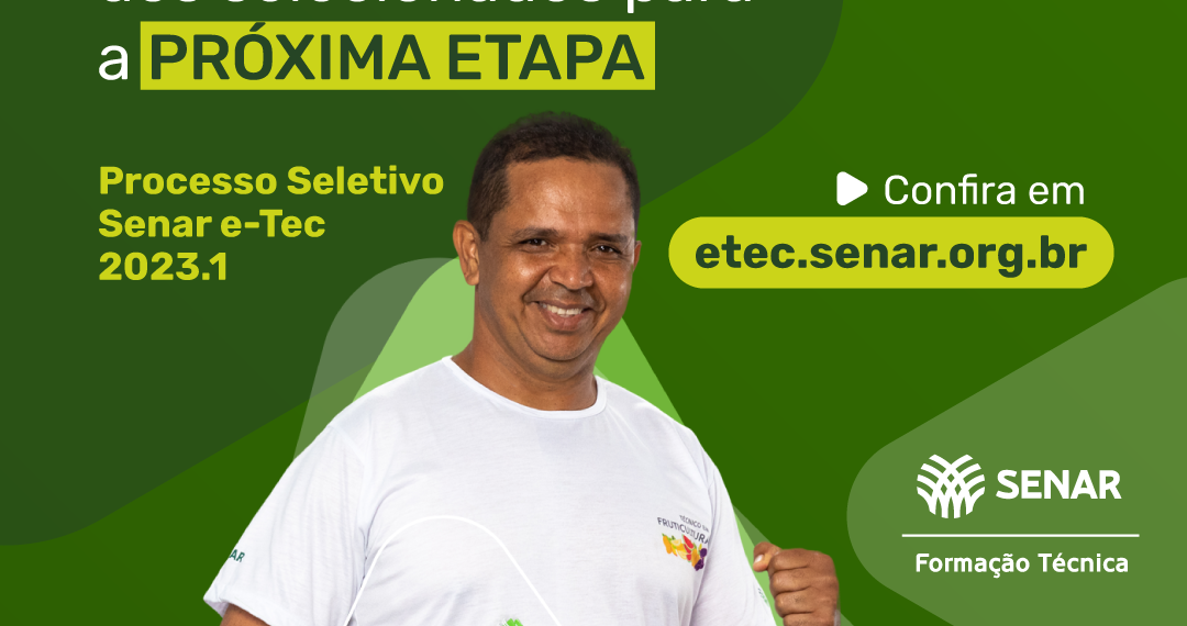 Senar divulga lista preliminar de aprovados nos Cursos Técnicos 2023.1