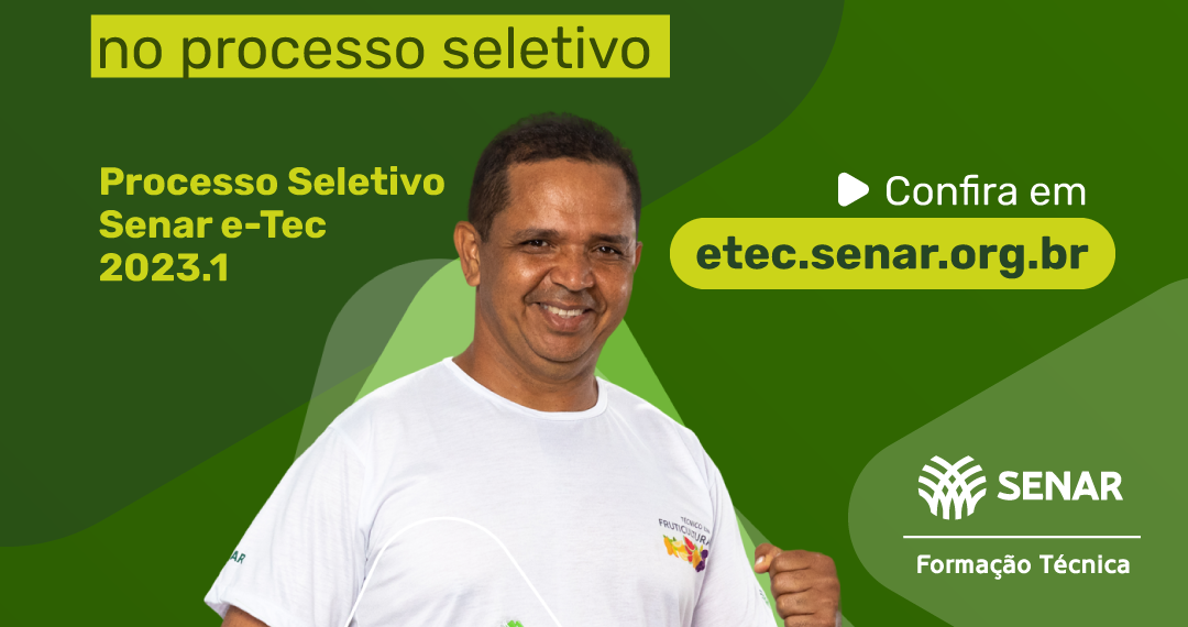 Senar divulga lista final de classificados no processo seletivo rede eTec 2023.1