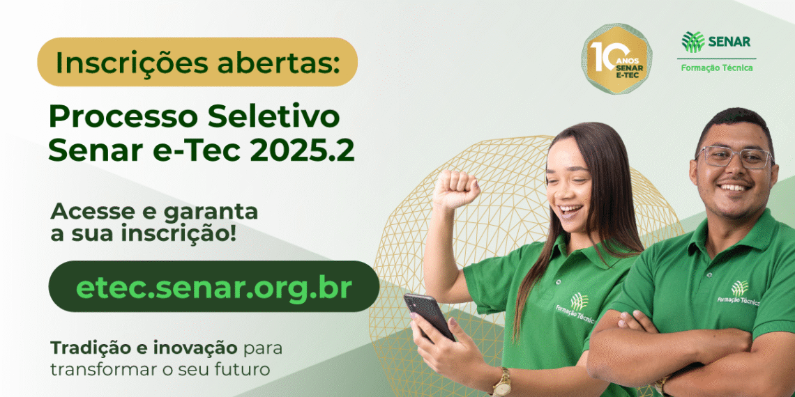 Estão abertas as inscrições para o Processo Seletivo 2025.02 da Rede e-Tec
