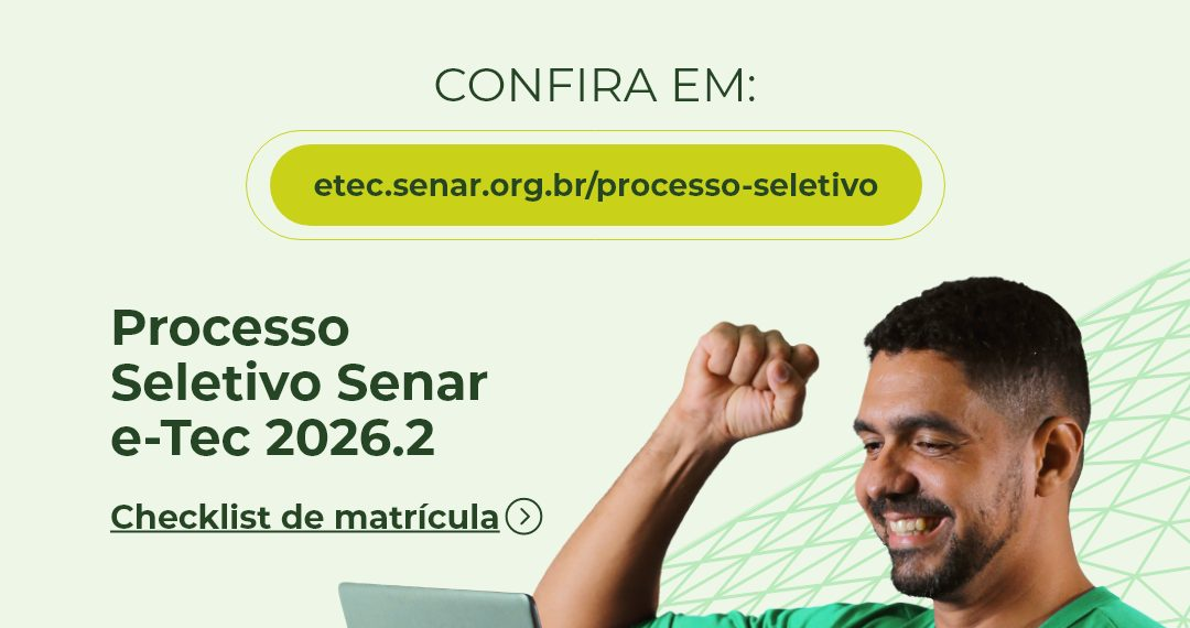 Confira a lista de aprovados para os cursos da rede e-Tec 2026.2